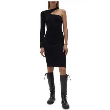 NWOT Helmut Lang Cutout Midi Dress Black Seamless… - image 1