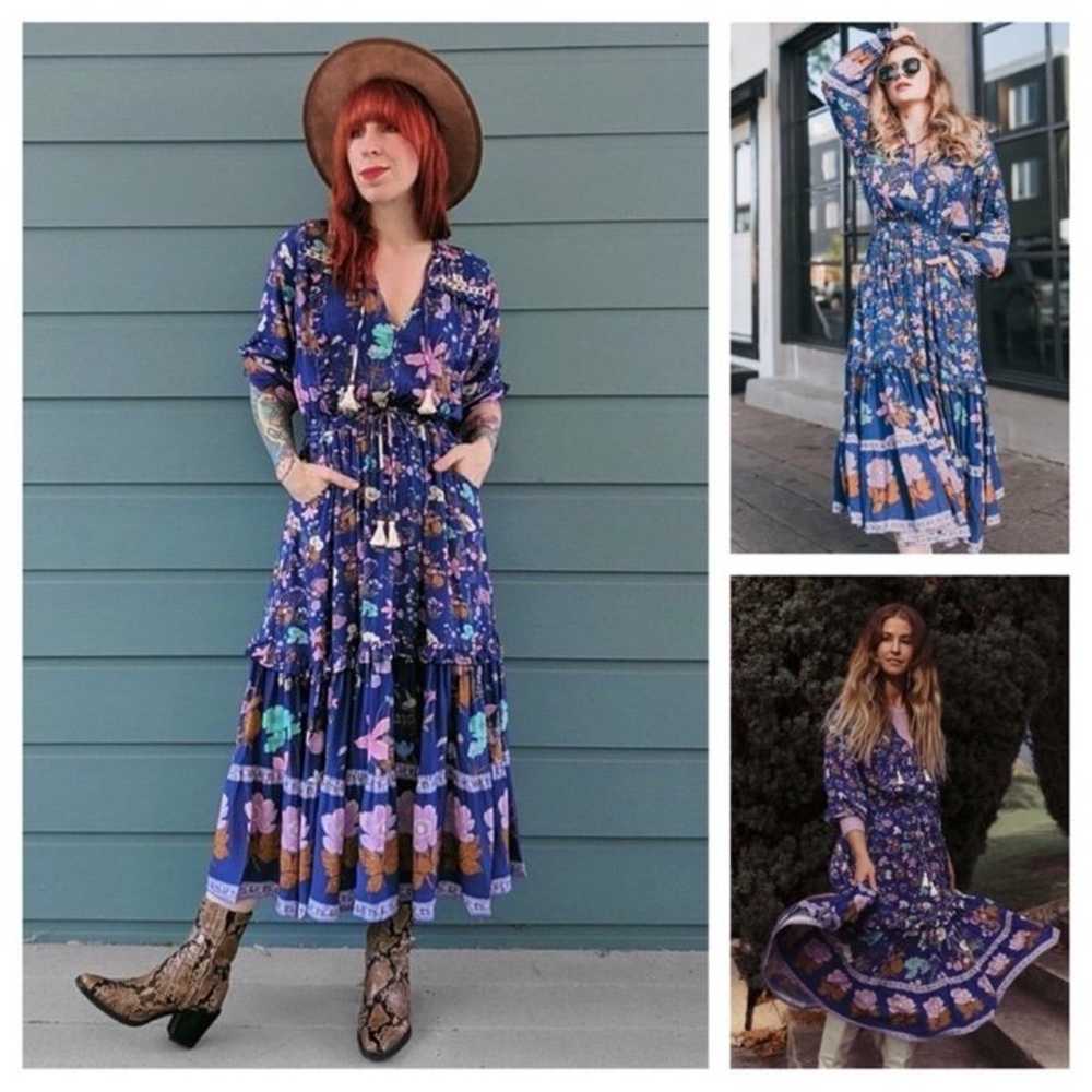 Spell and the Gypsy Blue Wild Bloom Midi Dress Na… - image 5
