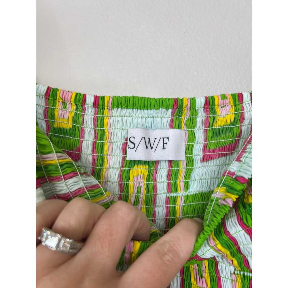 NEW S/W/F Puff Sleeve Babydoll Geometric Ruched M… - image 5