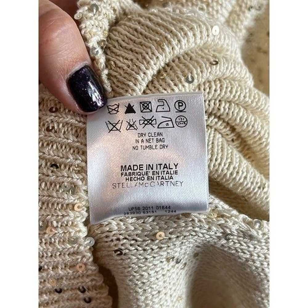 Stella McCartney Cream Sequin Knit Sweater Dress … - image 11