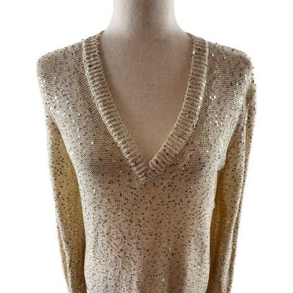 Stella McCartney Cream Sequin Knit Sweater Dress … - image 2