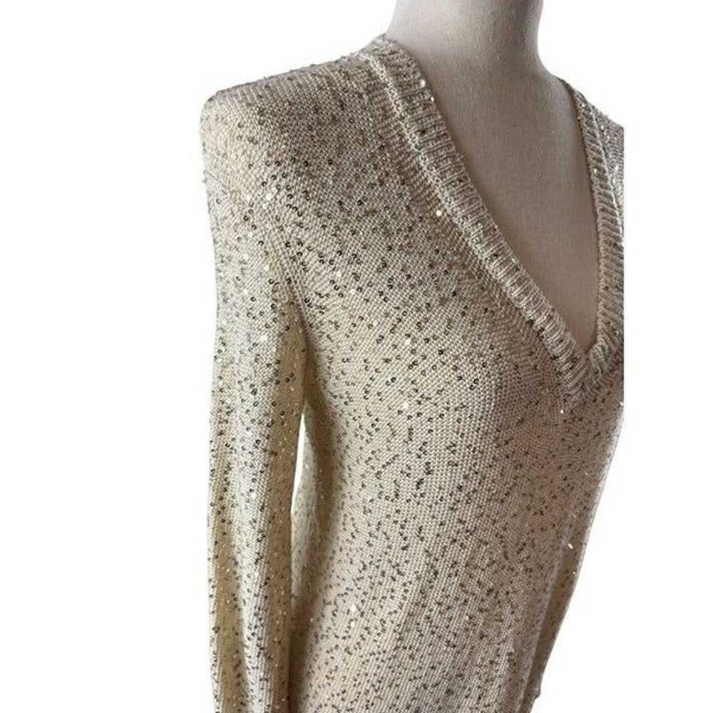 Stella McCartney Cream Sequin Knit Sweater Dress … - image 3