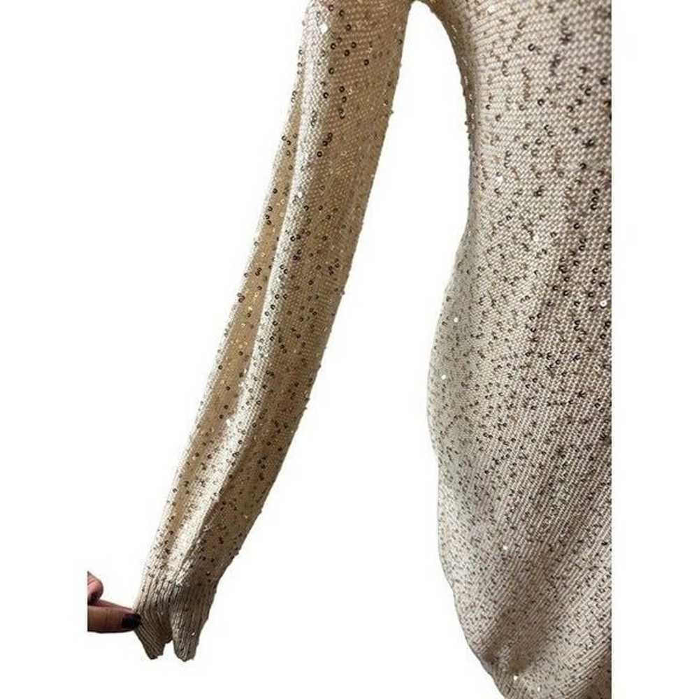 Stella McCartney Cream Sequin Knit Sweater Dress … - image 4