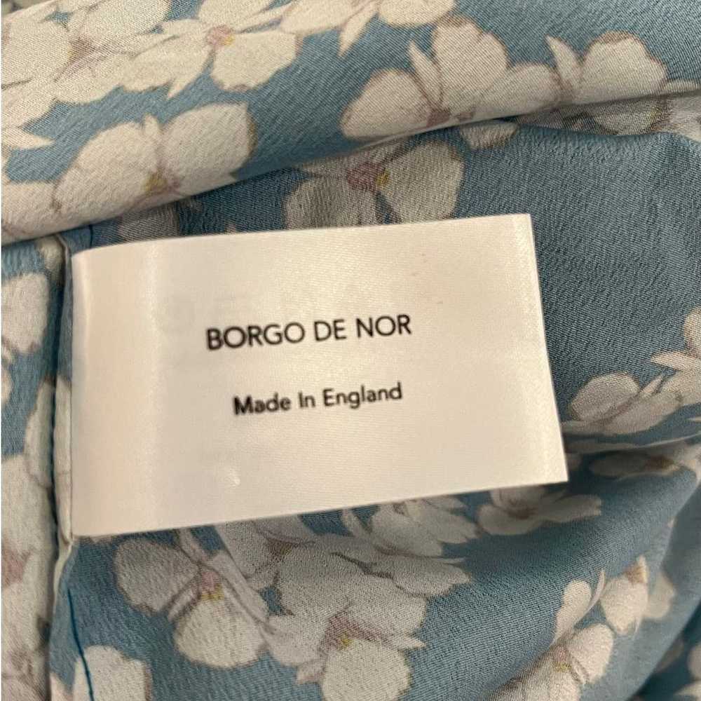 Borgo De Nor Teodora Crepe Dress Bouquet Blue Whi… - image 11