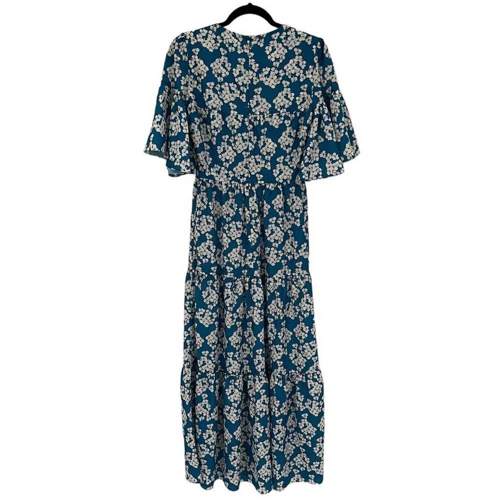 Borgo De Nor Teodora Crepe Dress Bouquet Blue Whi… - image 7