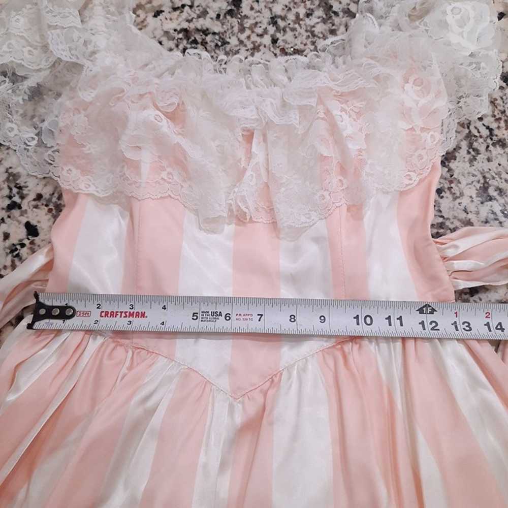 Vintage Gunne Sax Dress sz 7 peach pink stripes L… - image 8