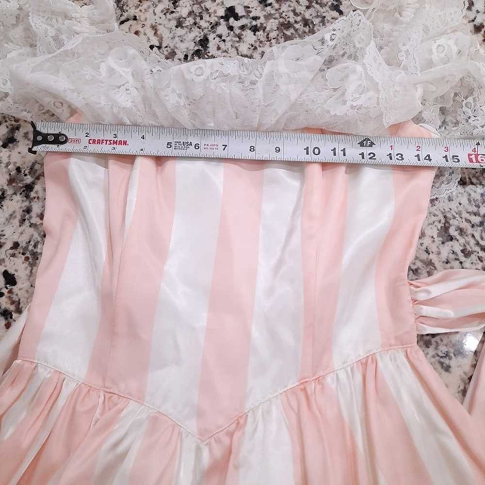 Vintage Gunne Sax Dress sz 7 peach pink stripes L… - image 9