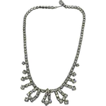 Vintage glass rhinestone collar necklace