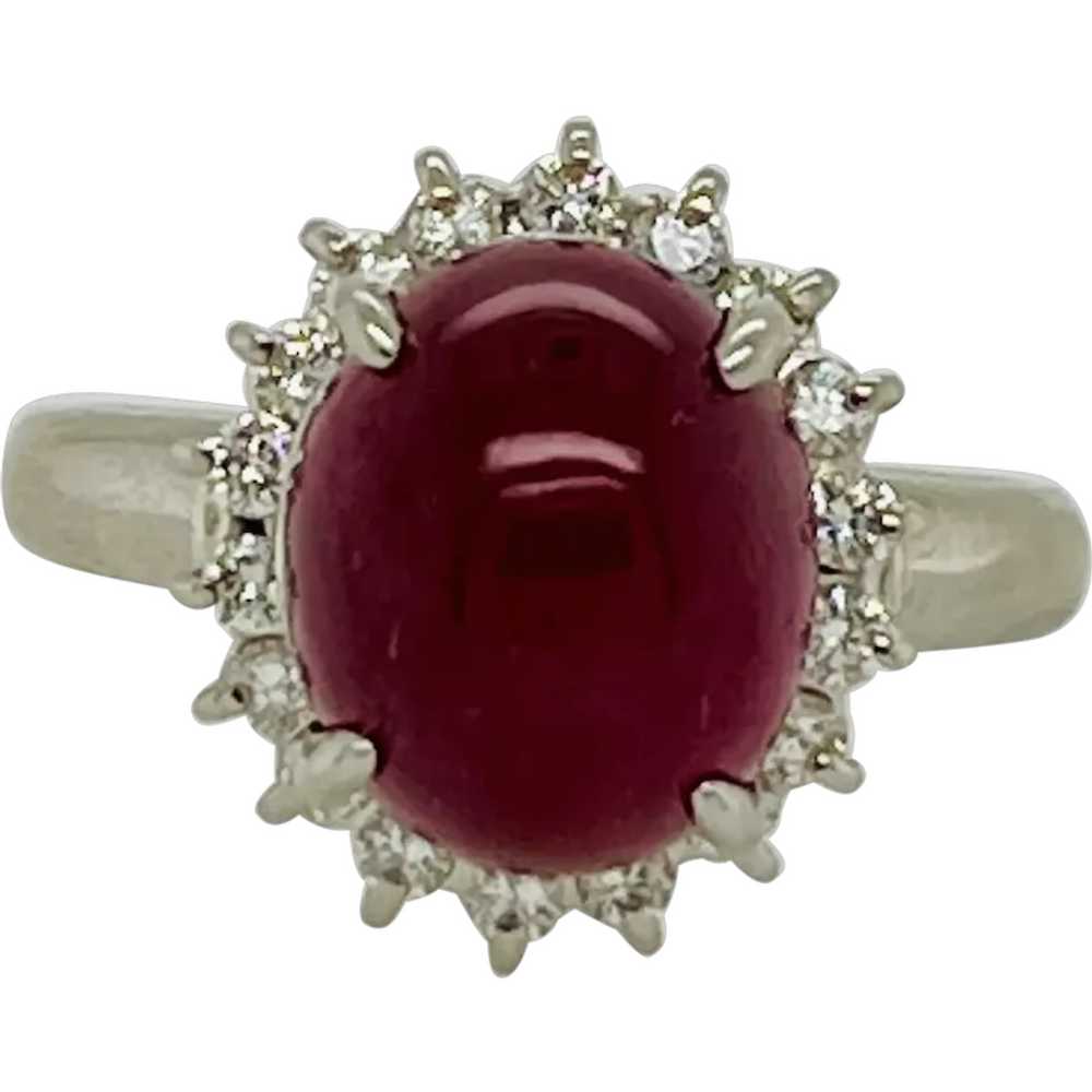 Cabochon Ruby and Diamond Ring - image 2