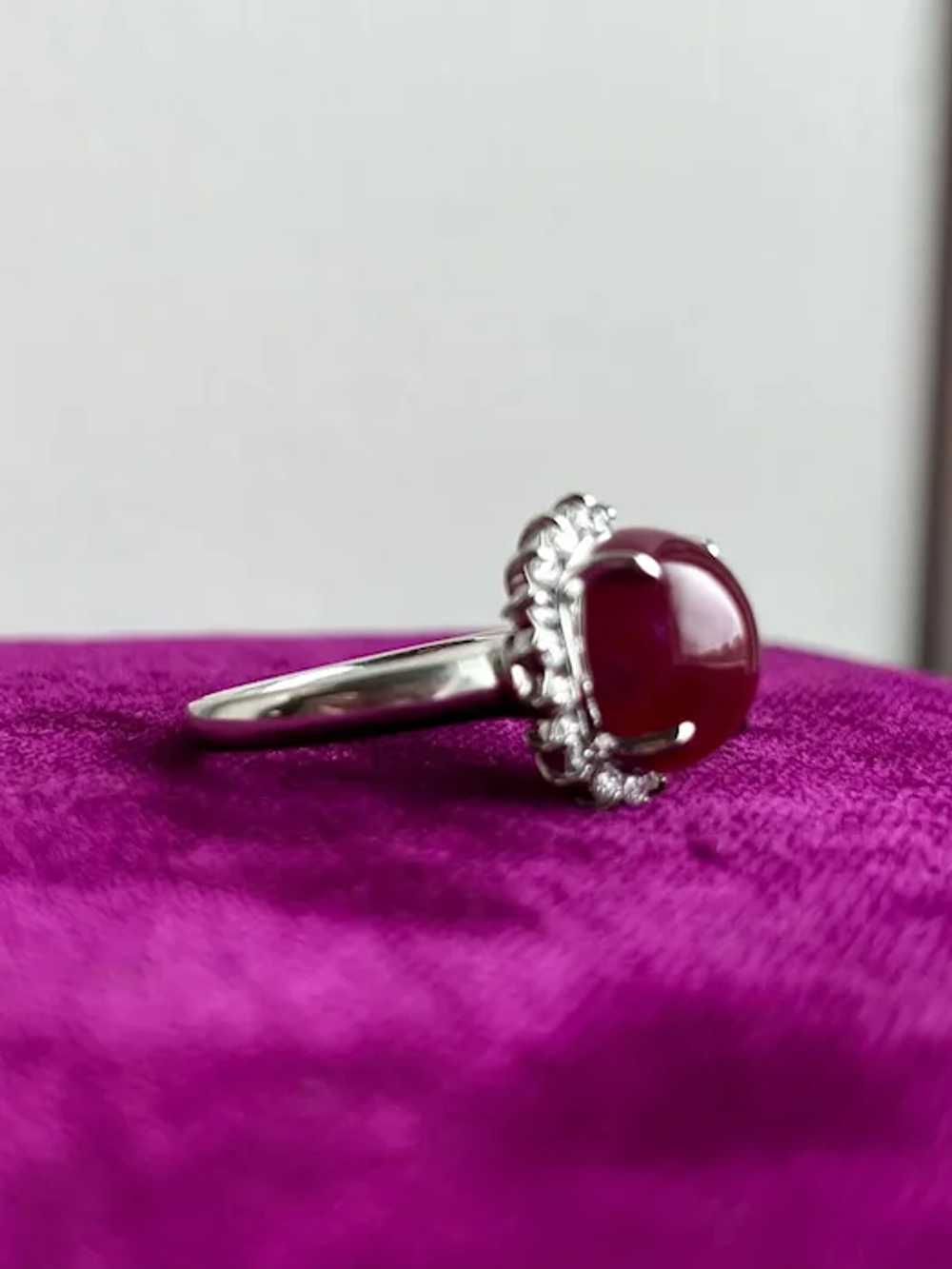 Cabochon Ruby and Diamond Ring - image 3