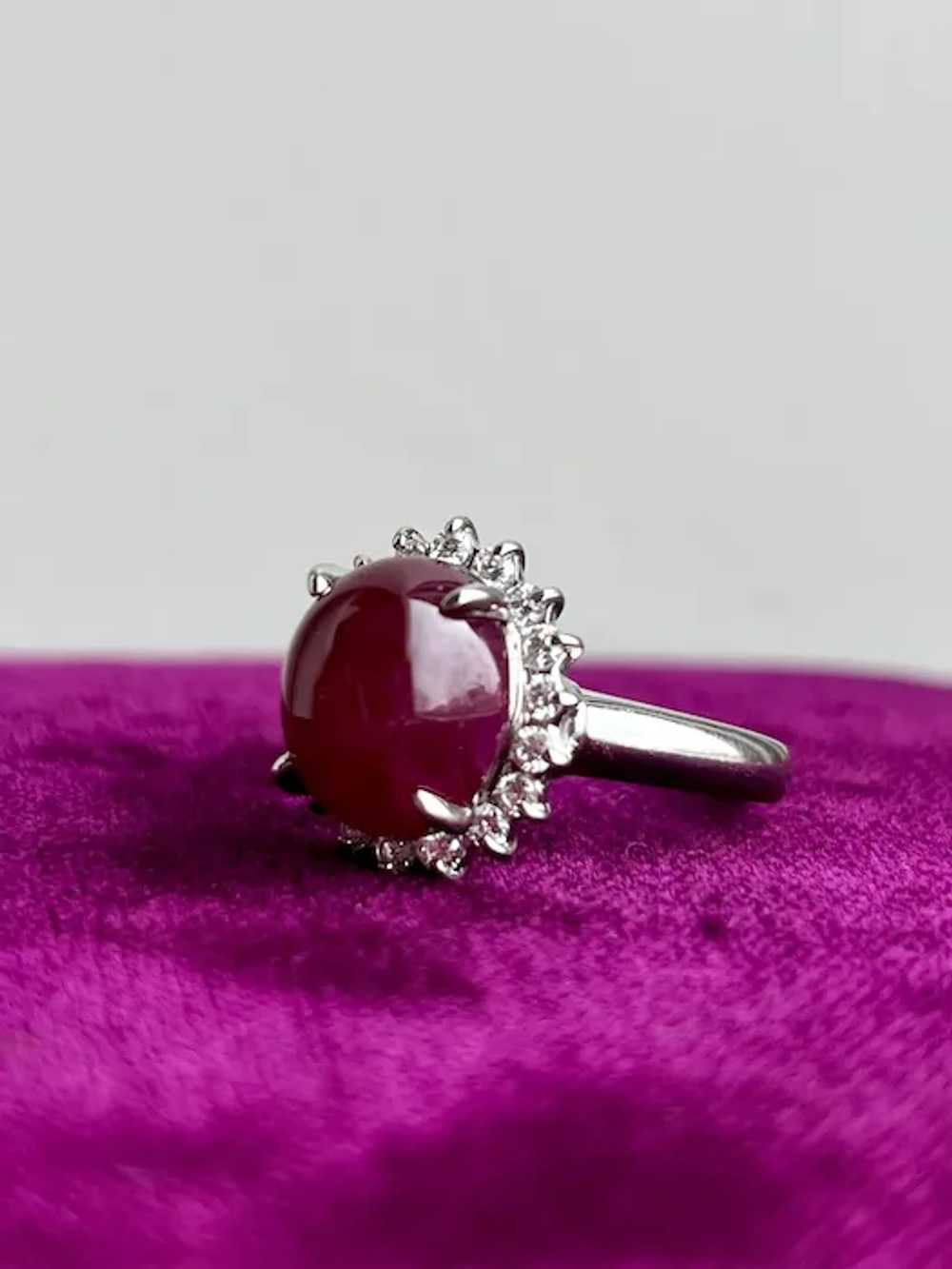 Cabochon Ruby and Diamond Ring - image 4