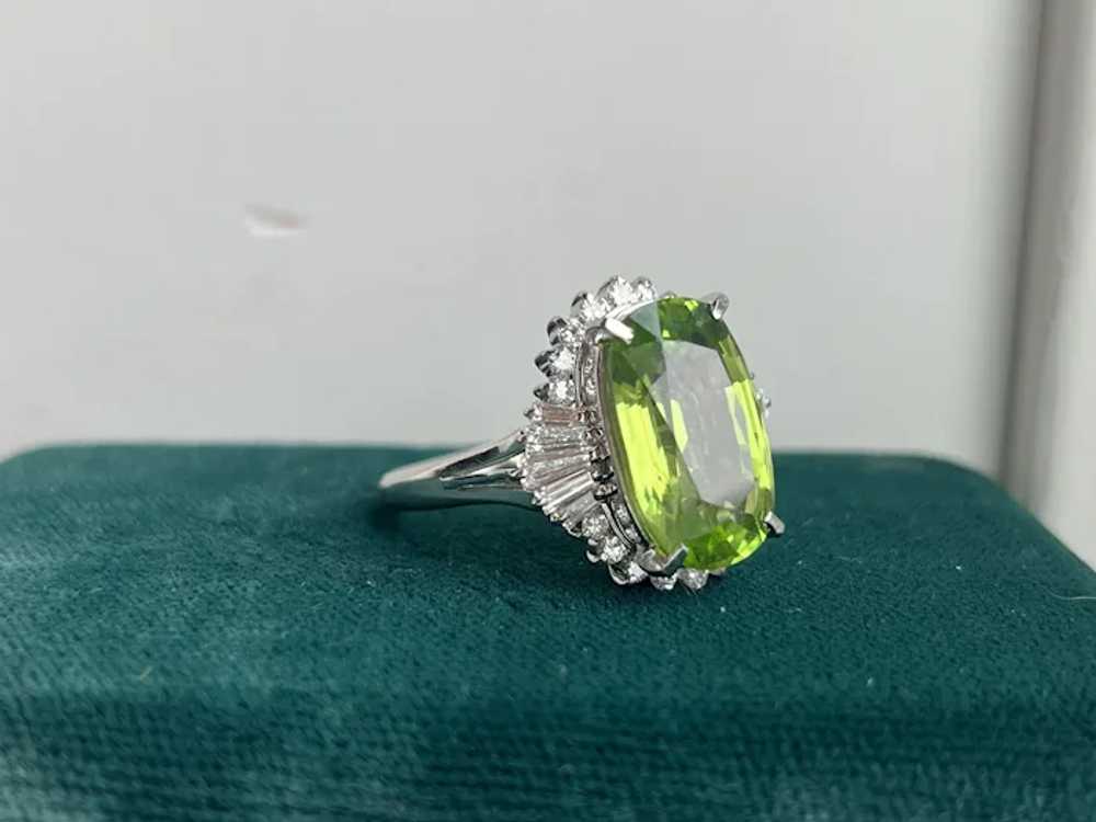 Stunning Peridot and Diamond Statement Ring - image 2