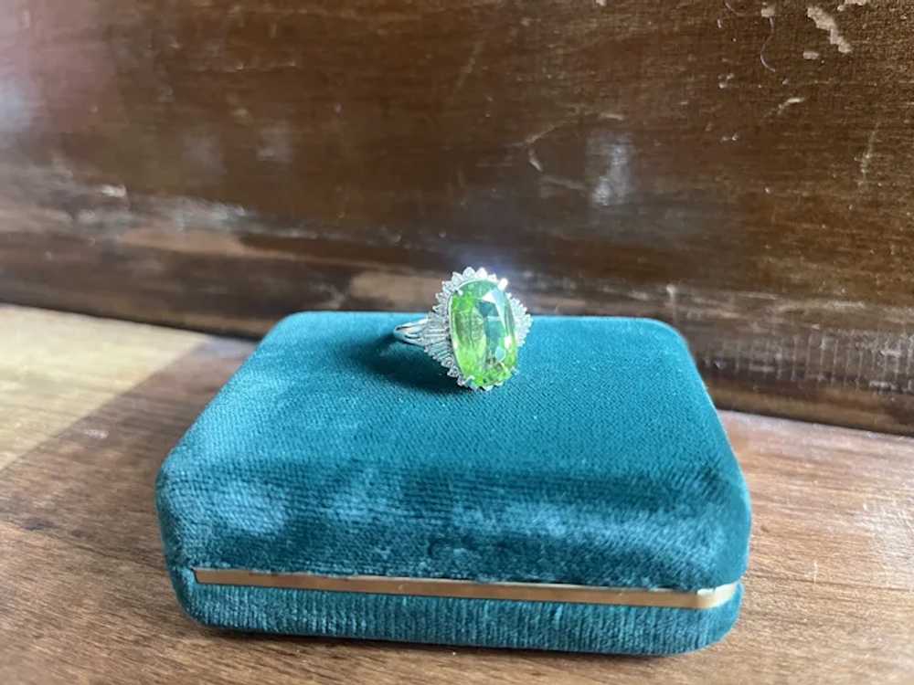 Stunning Peridot and Diamond Statement Ring - image 3