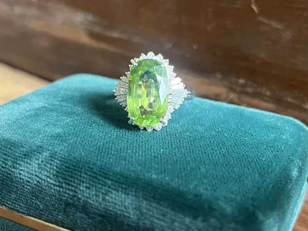 Stunning Peridot and Diamond Statement Ring - image 4