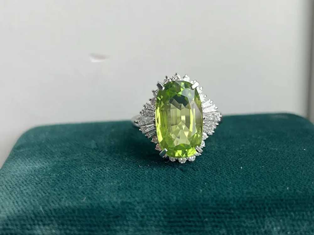 Stunning Peridot and Diamond Statement Ring - image 6