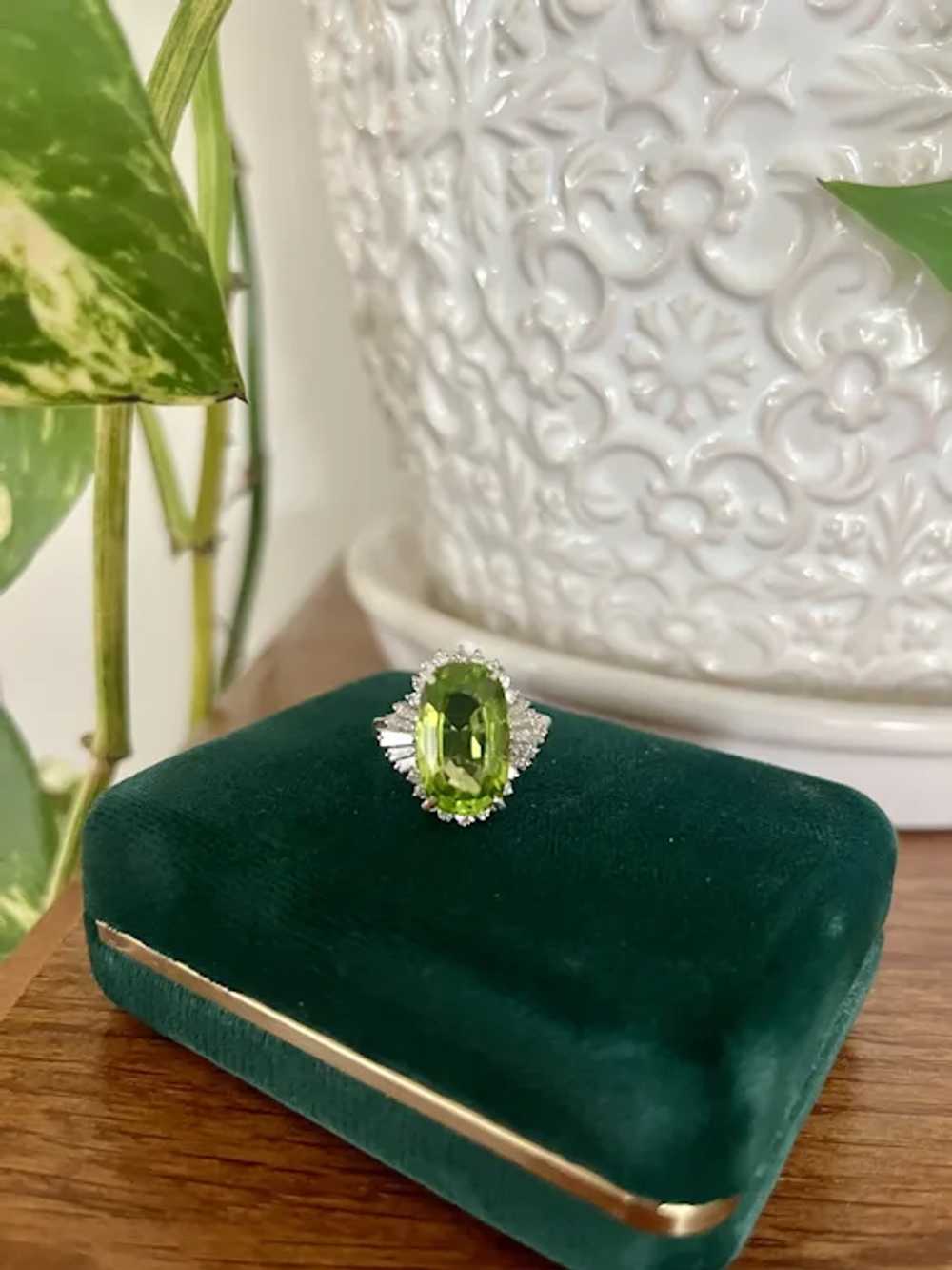 Stunning Peridot and Diamond Statement Ring - image 8