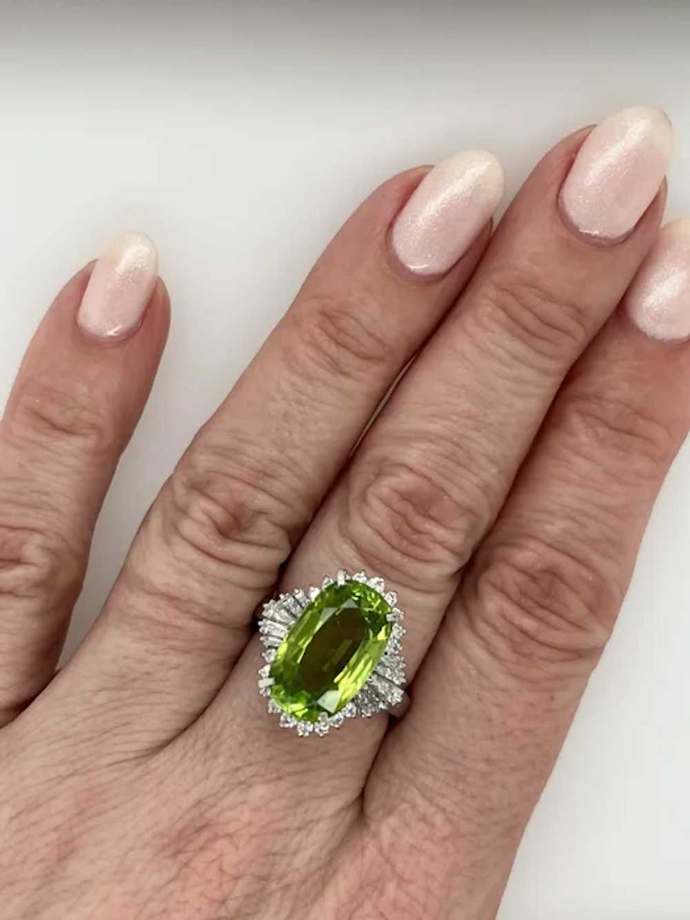 Stunning Peridot and Diamond Statement Ring - image 9