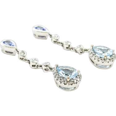 1ctw aquamarines &  .50ctw Tanzanites & Diamonds … - image 1