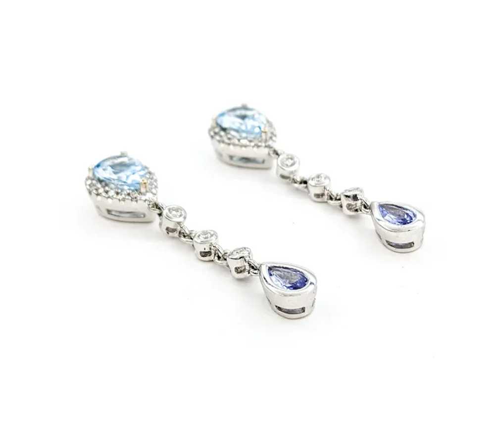 1ctw aquamarines &  .50ctw Tanzanites & Diamonds … - image 3