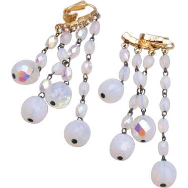 Vogue Jlry Dangling Moonstone Crystal Earrings - image 1