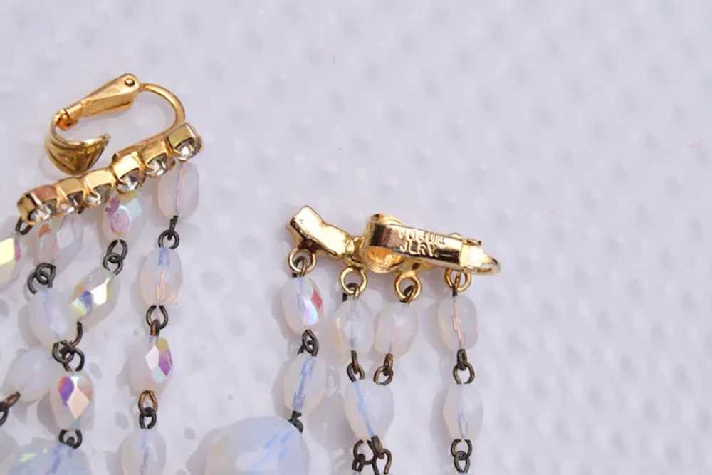 Vogue Jlry Dangling Moonstone Crystal Earrings - image 2