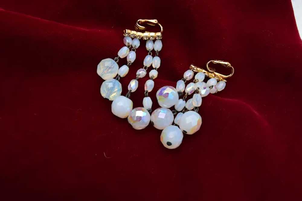 Vogue Jlry Dangling Moonstone Crystal Earrings - image 3