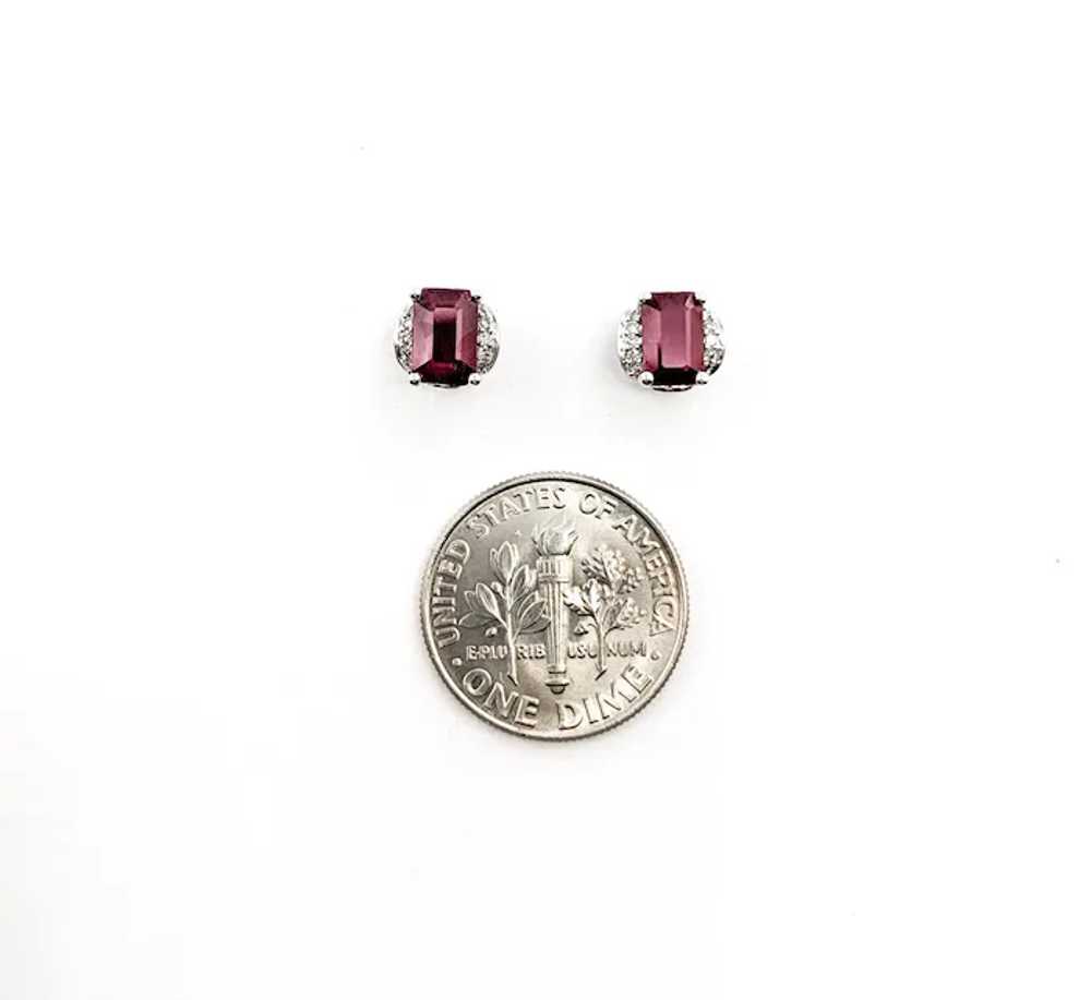 1.20ctw Rubies & Diamond Stud Earrings In White G… - image 7