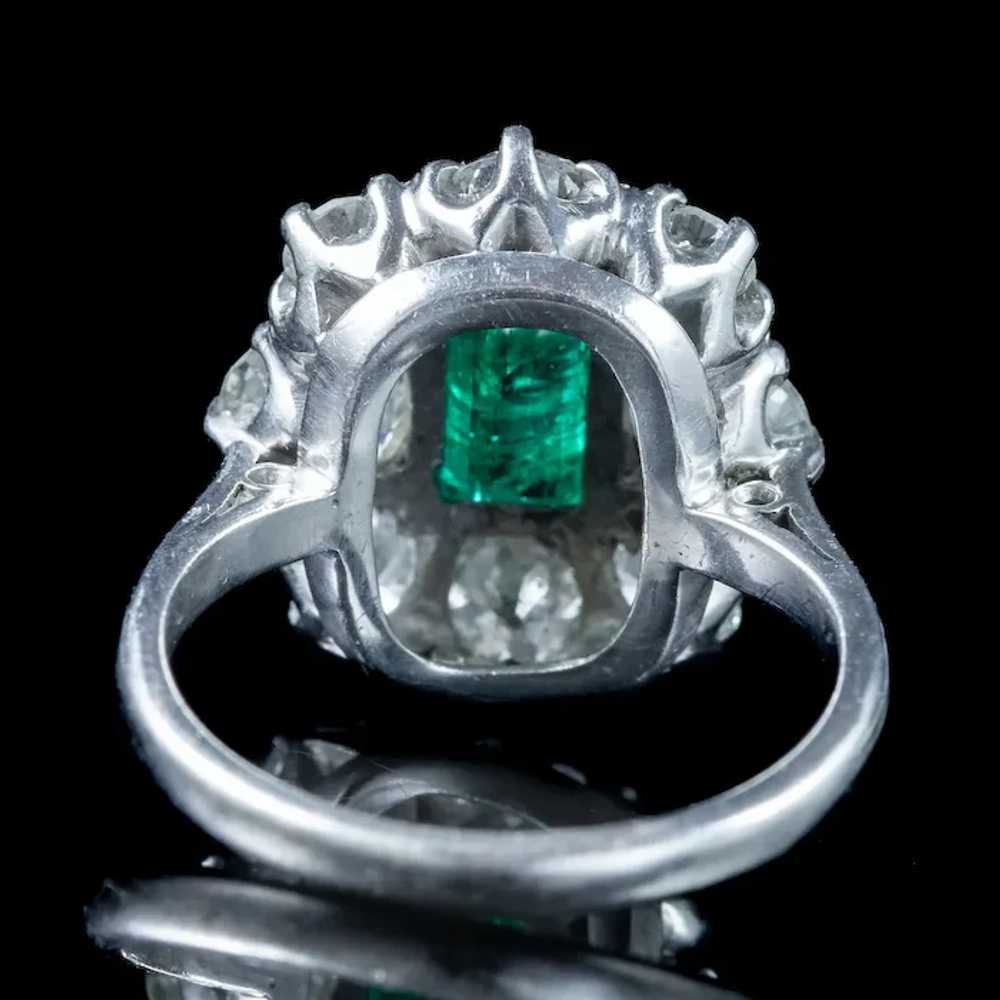 Antique Edwardian Emerald Diamond Cluster Ring 0.… - image 5