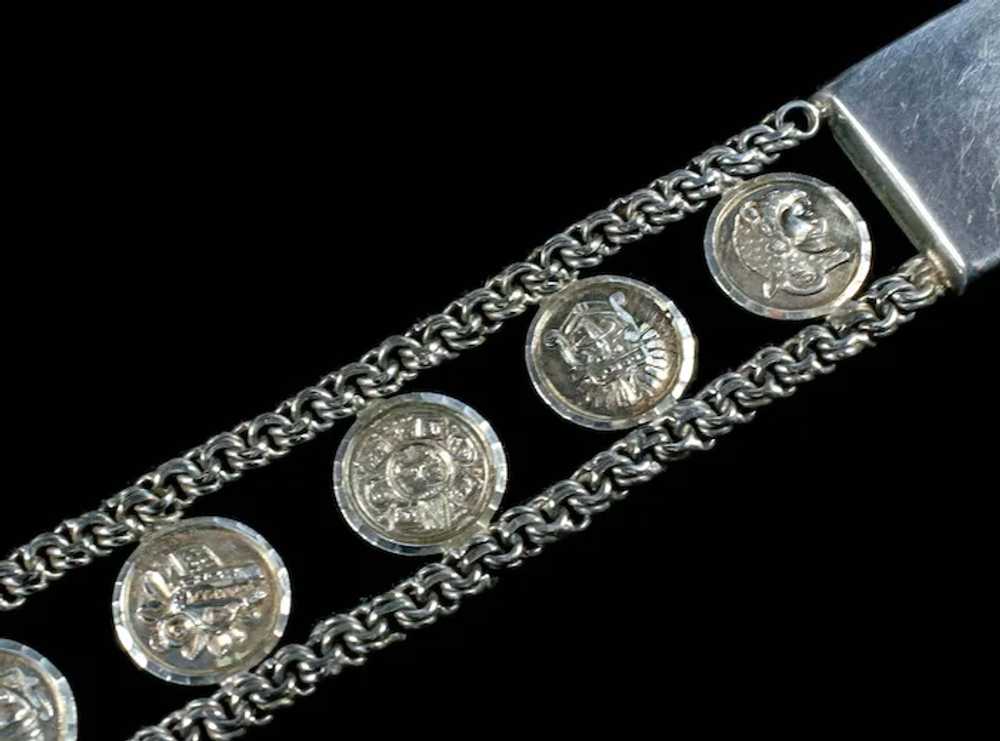 Mexican silver and figual disks Bracelet ~ Sun Di… - image 3