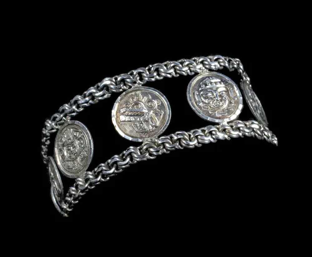 Mexican silver and figual disks Bracelet ~ Sun Di… - image 5