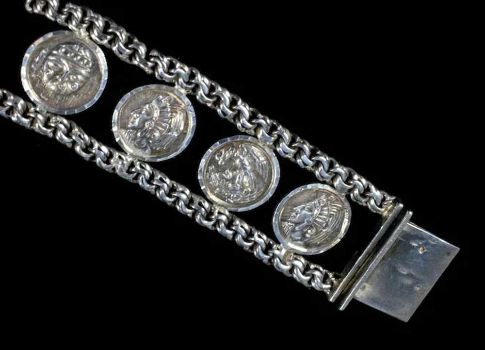 Mexican silver and figual disks Bracelet ~ Sun Di… - image 6