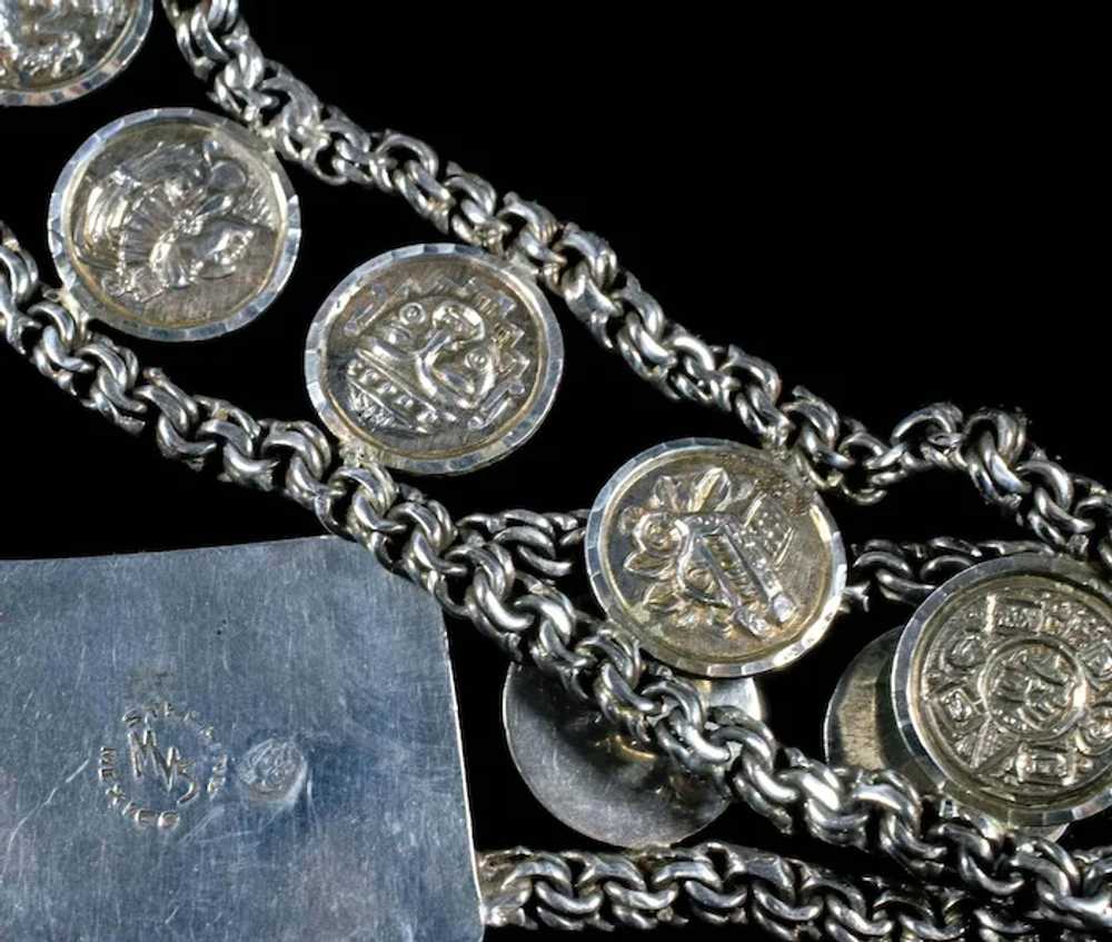 Mexican silver and figual disks Bracelet ~ Sun Di… - image 9