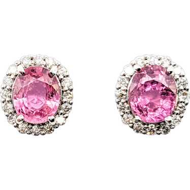 2.49ctw Pink Sapphires & Diamonds Stud Earring In… - image 1