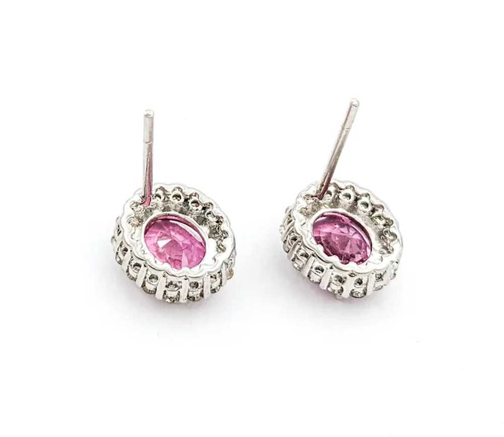 2.49ctw Pink Sapphires & Diamonds Stud Earring In… - image 3