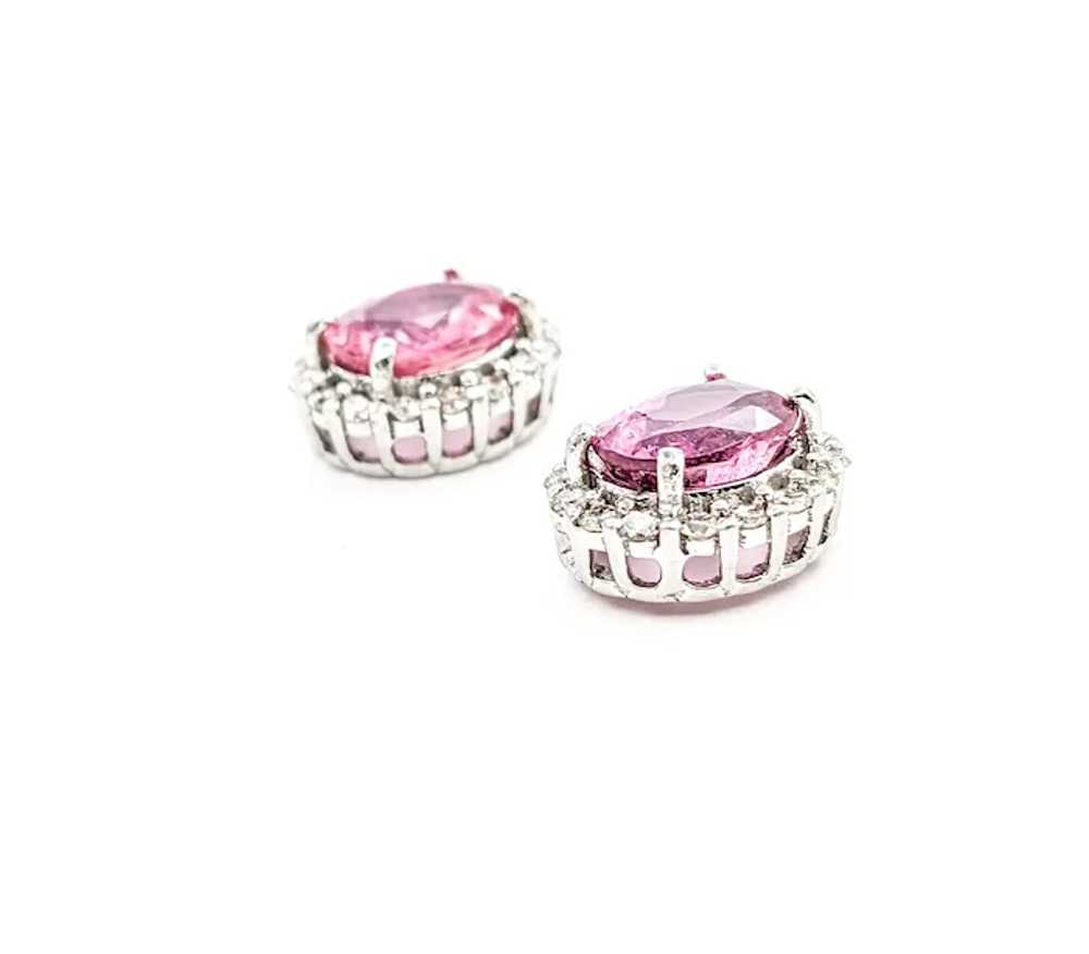 2.49ctw Pink Sapphires & Diamonds Stud Earring In… - image 5