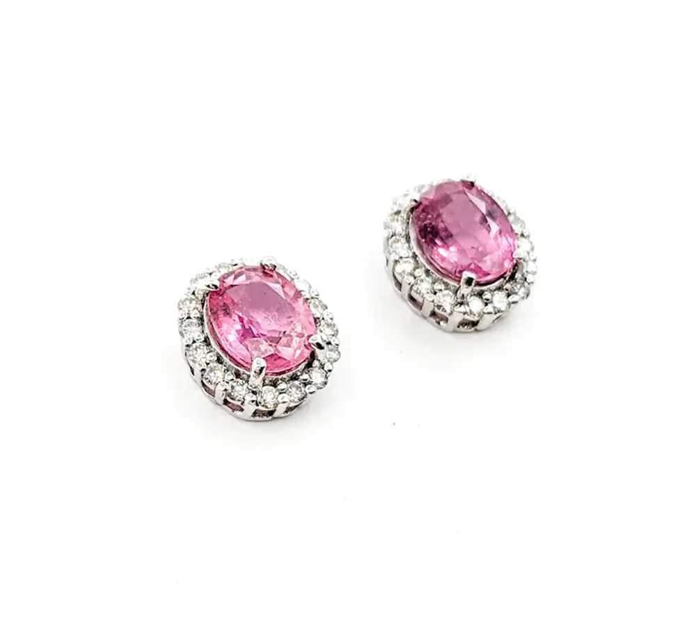 2.49ctw Pink Sapphires & Diamonds Stud Earring In… - image 6