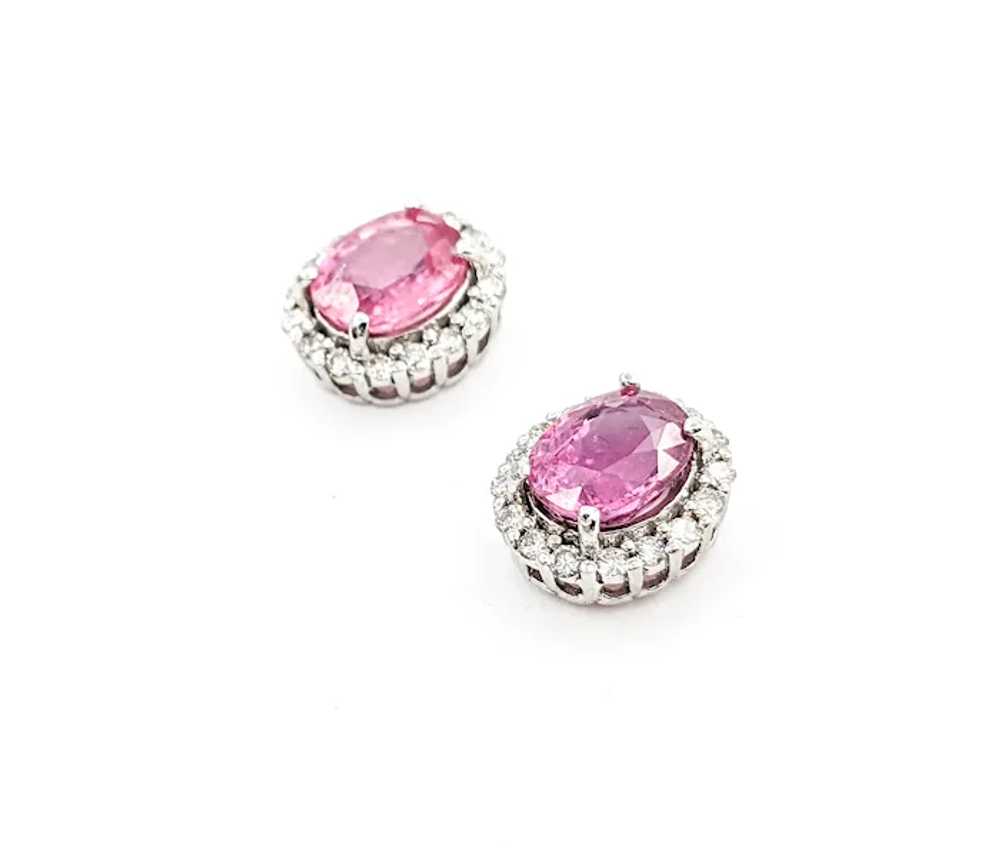 2.49ctw Pink Sapphires & Diamonds Stud Earring In… - image 7