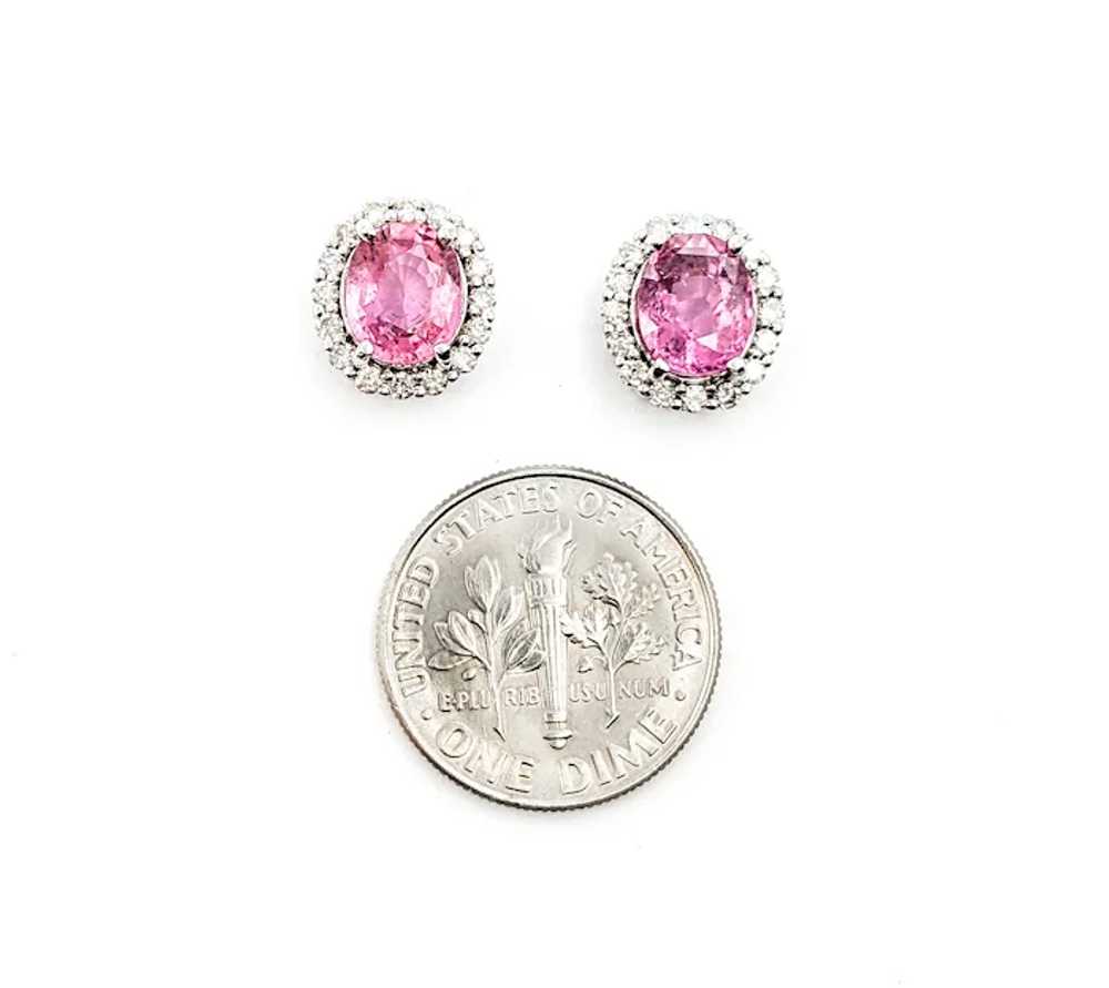 2.49ctw Pink Sapphires & Diamonds Stud Earring In… - image 8