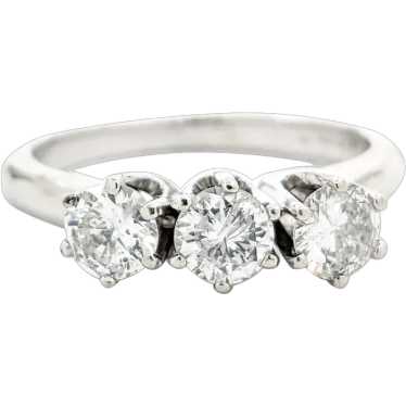 Vintage .86ctw Diamond Ring In White Gold - image 1