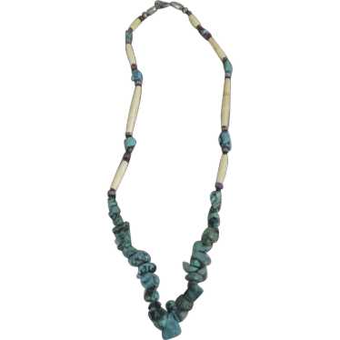 Vintage Native American Turquoise Beads Necklace - image 1