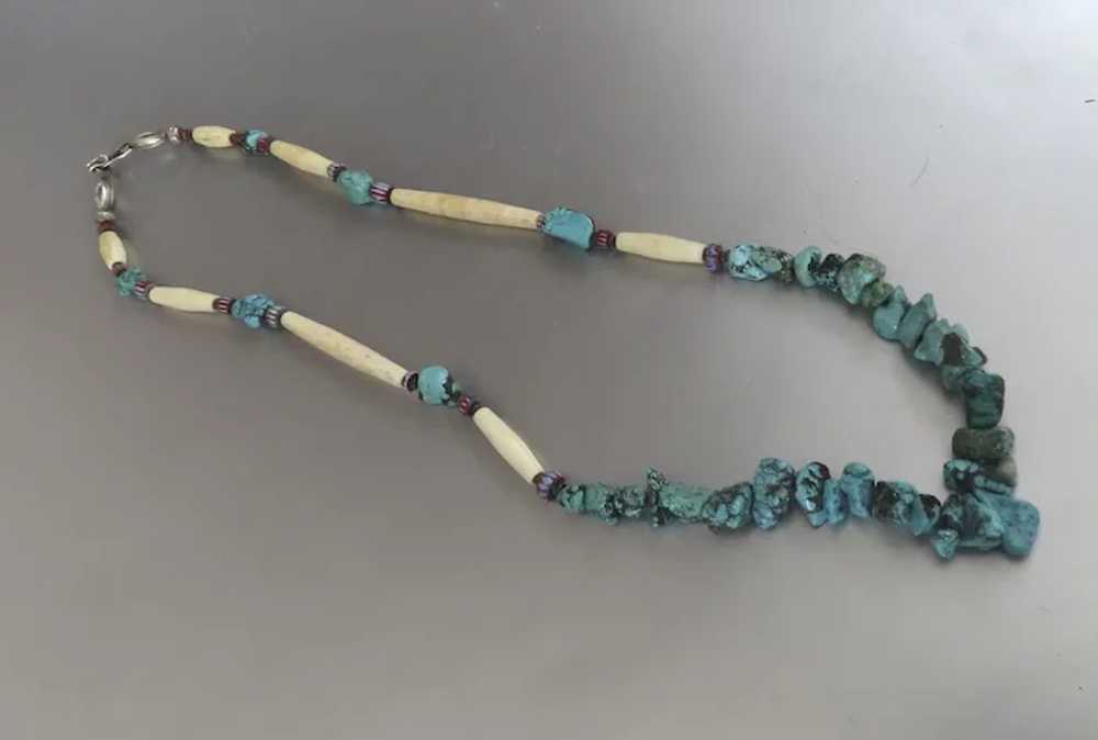 Vintage Native American Turquoise Beads Necklace - image 2