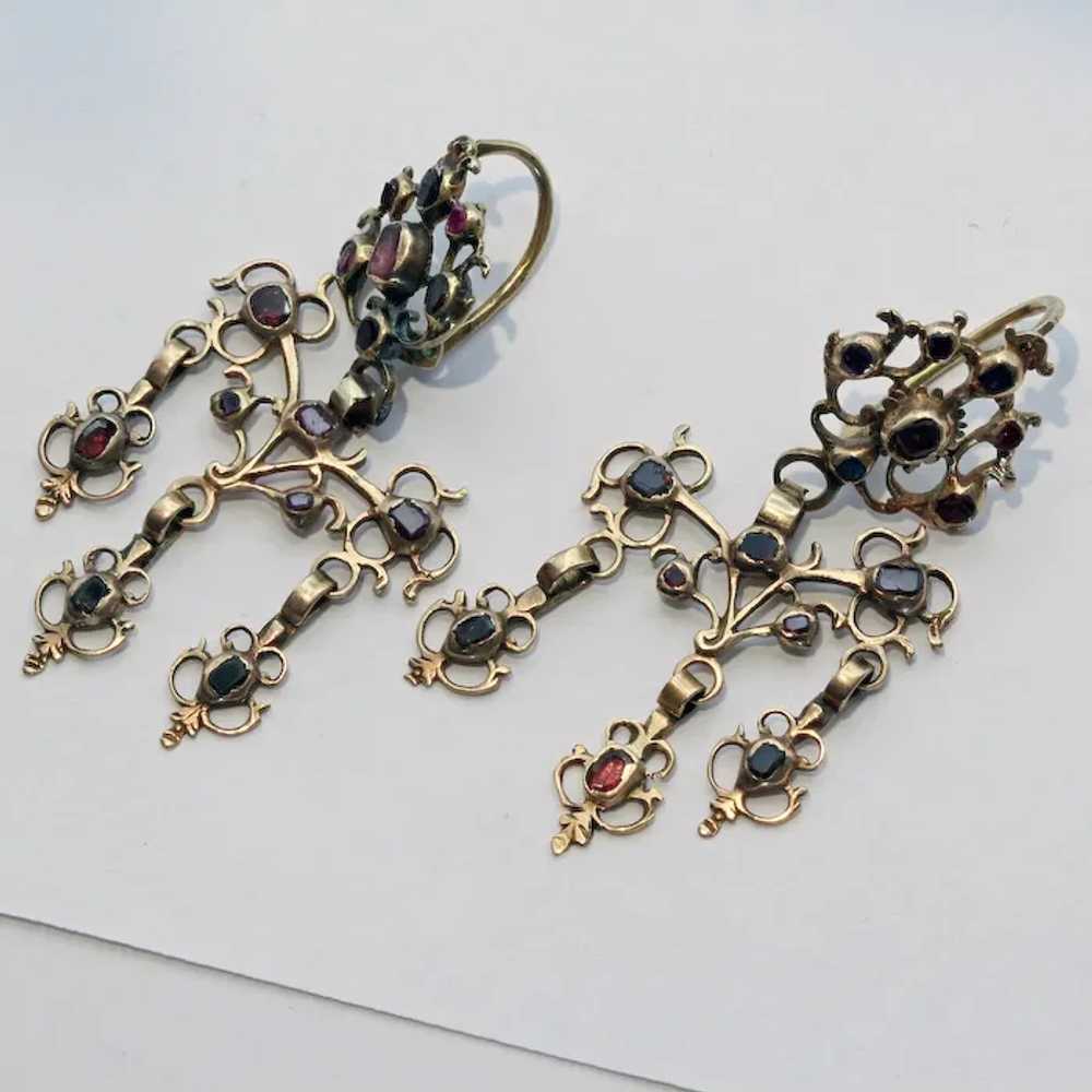 Antique Georgian earrings ear pendants Girandole … - image 10