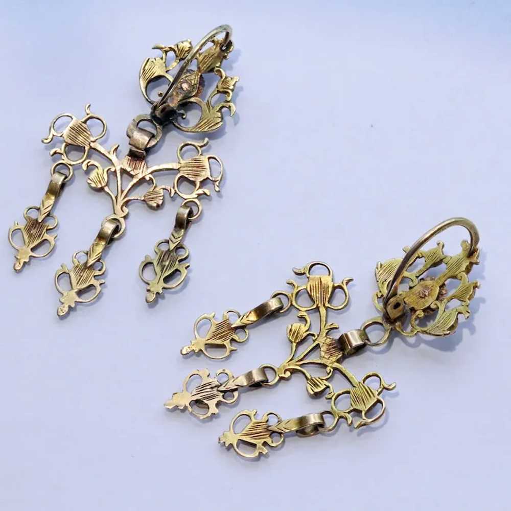 Antique Georgian earrings ear pendants Girandole … - image 11