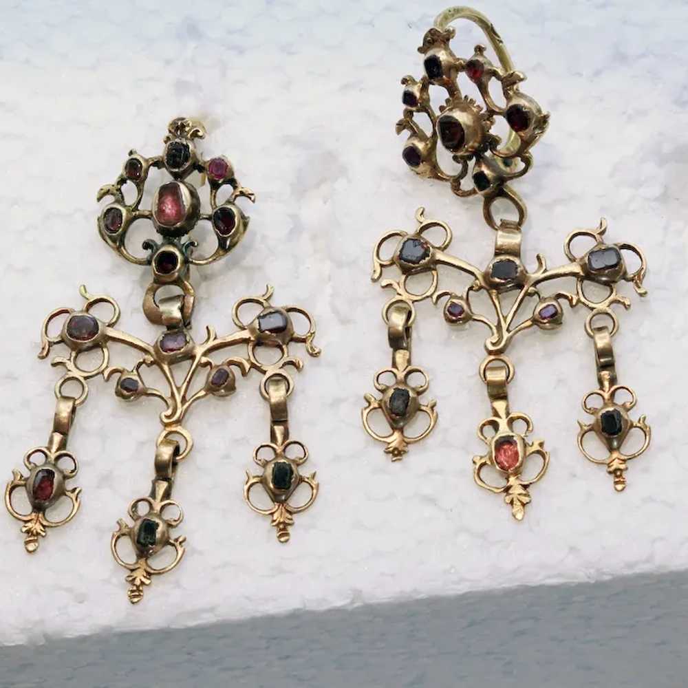 Antique Georgian earrings ear pendants Girandole … - image 3