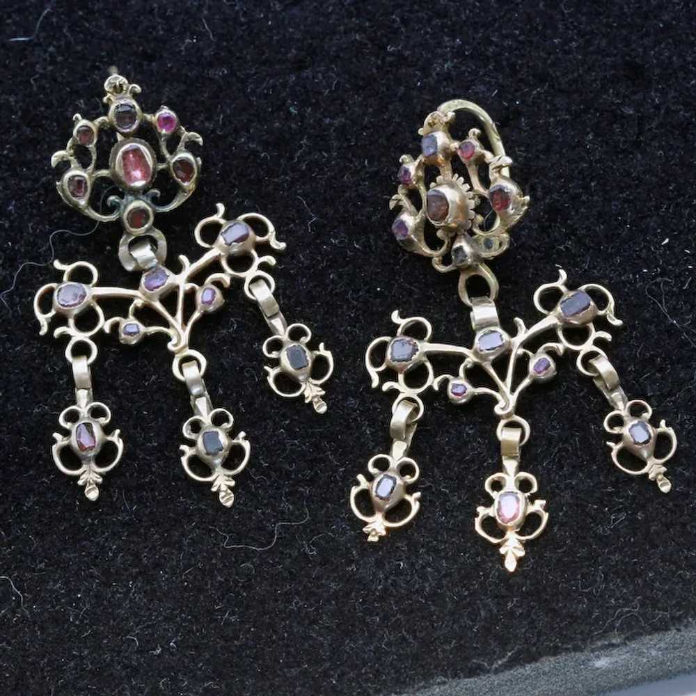 Antique Georgian earrings ear pendants Girandole … - image 8