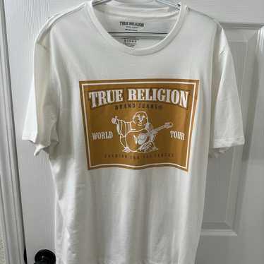 New True Religion T-Shirt Gold Foil Logo Tee Budd… - image 1