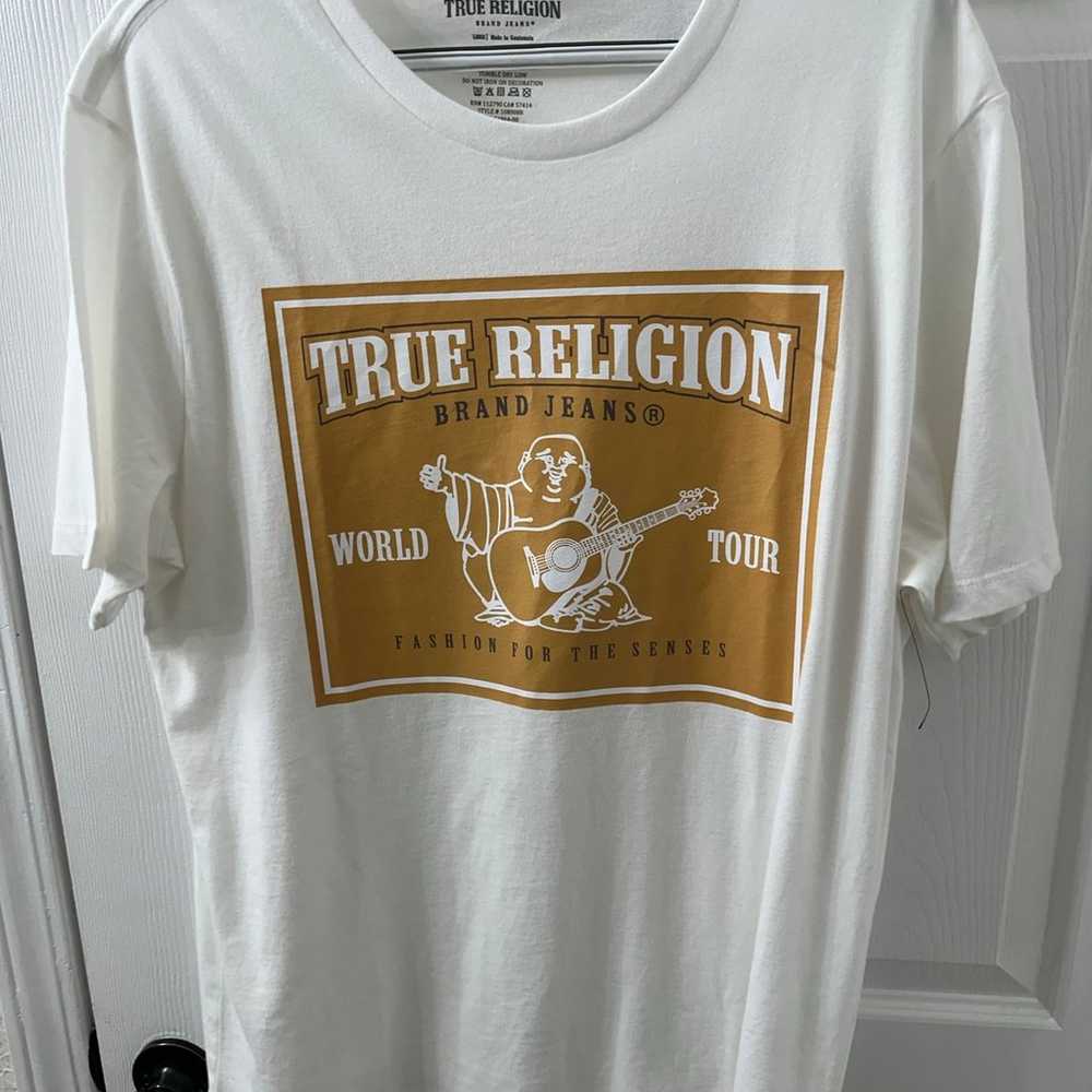New True Religion T-Shirt Gold Foil Logo Tee Budd… - image 4