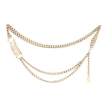 CHANEL Coco Double Chain Belt Metal with Crystals… - image 1