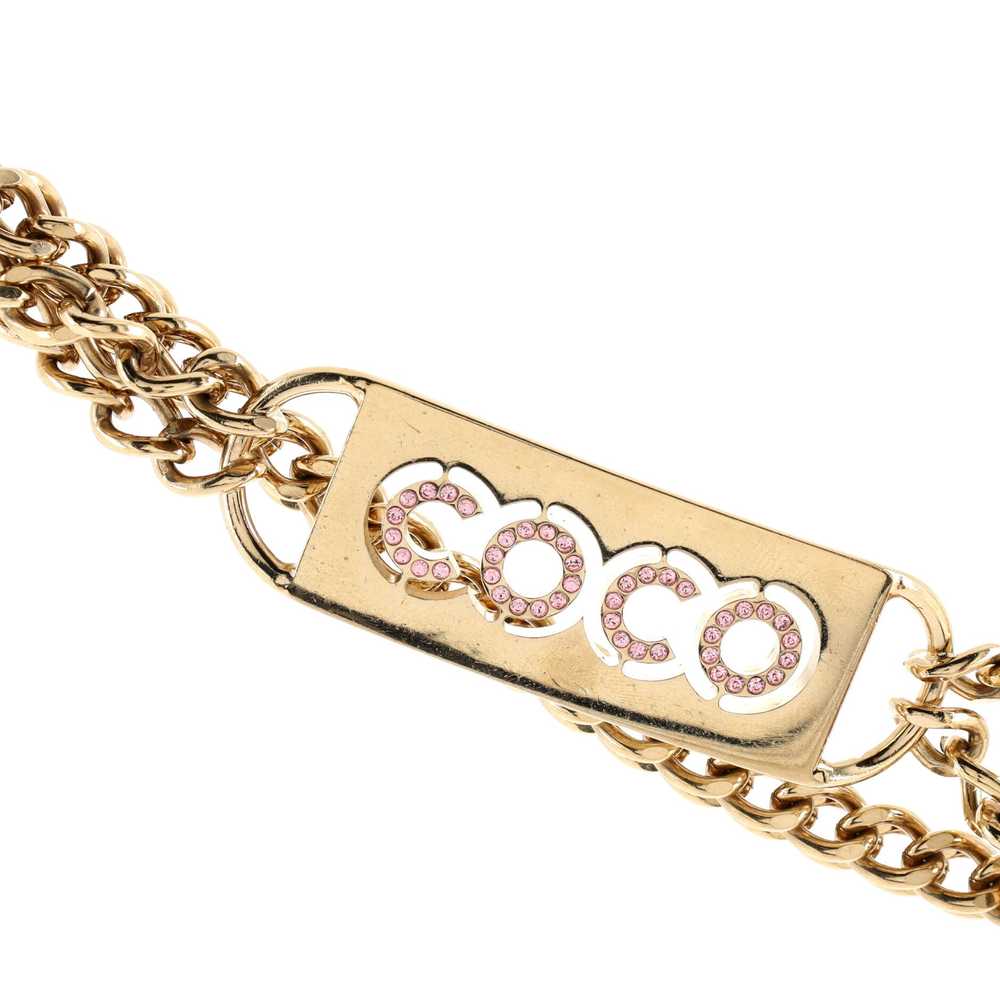 CHANEL Coco Double Chain Belt Metal with Crystals… - image 3