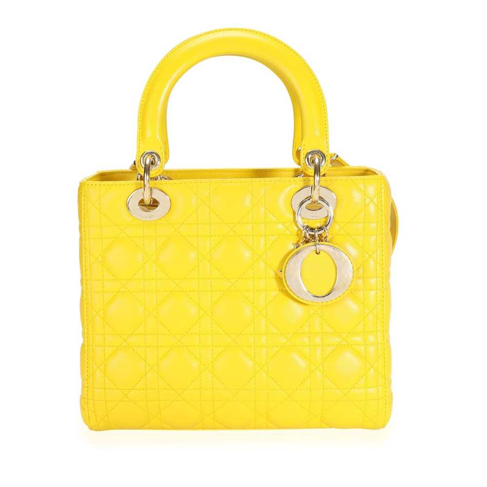 Dior Dior Yellow Cannage Lambskin Medium Lady Dio… - image 1